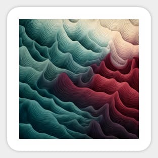 Cool Toned Abstract Wave Illustration Sticker